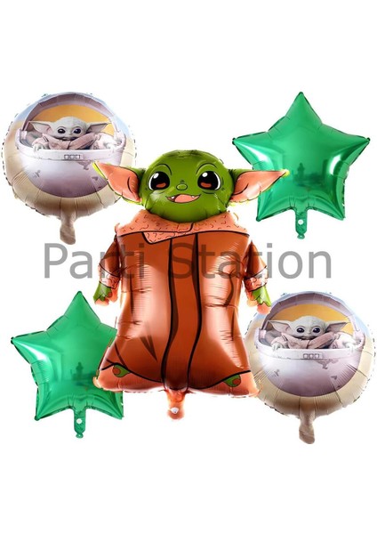 Star Wars Yoda Yeşil Balon Set Yıldız Savaşları Yoda Konsept Doğum Günü Balon Set