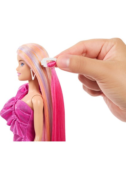 JDC85 Barbie Upuzun Muhteşem Saçlı Bebekler Pembe Saçlı Bebek fırsatları