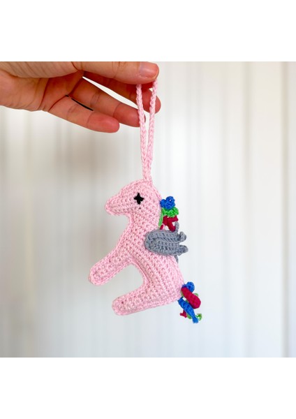 El Örgüsü Unicorn Charm & Çanta Süsü (%100 Pamuk)