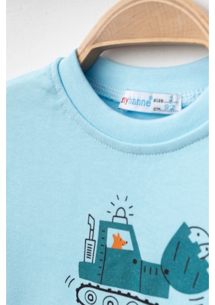 Iş Makinası Baskılı Erkek Bebek Pijama Takımı 74171 modelleri