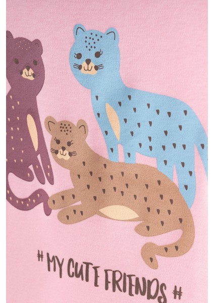 Kedi Desenli Uzun Kol Pijama Takımı 74167