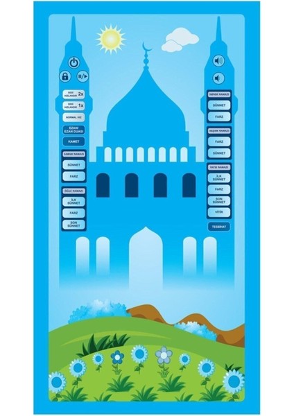 Sesli Konuşan Namaz Kıldıran Seccade Mavi