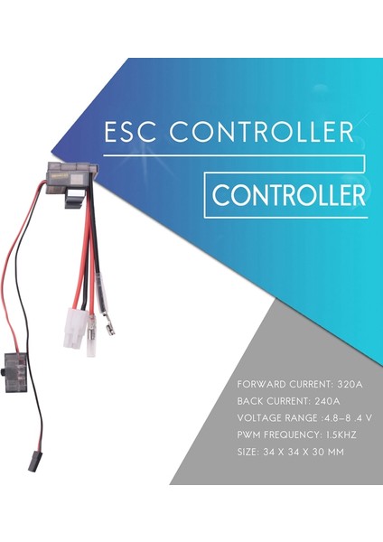 2 Adet 320A Fırçalanmış Fırça Hız Kontrol Cihazı Esc/w Ters Rc Araba Tekne Için 1/8 1/10 (Yurt Dışından)