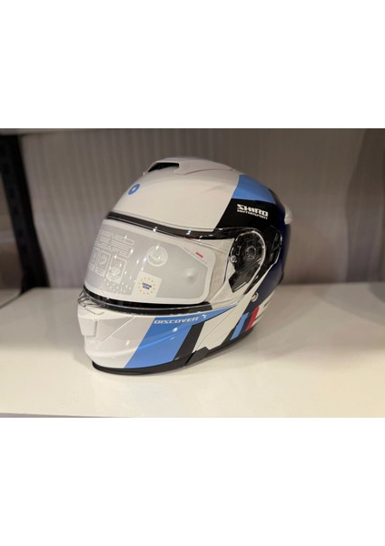 Kask Shıro Discover Spower Parlak Beyaz/mavi/lacivert