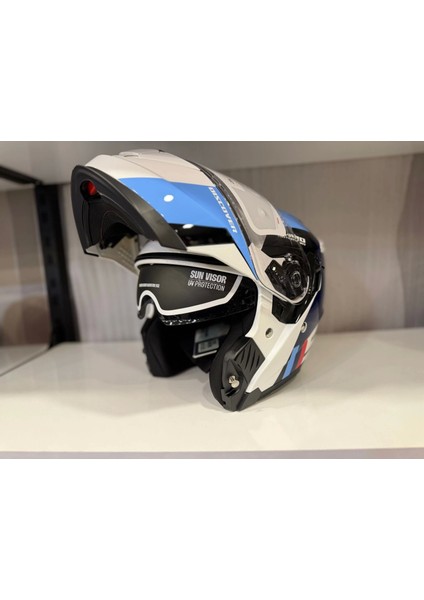 Kask Shıro Discover Spower Parlak Beyaz/mavi/lacivert