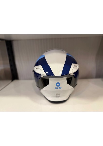 Kask Shıro Discover Spower Parlak Beyaz/mavi/lacivert