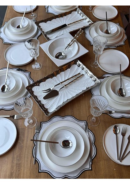 Yemek Takımı Modern Silver 86 Parça 6 Kişilik