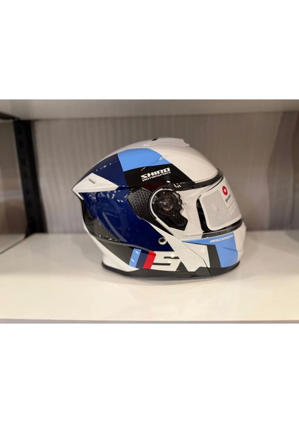 Kask Shıro Discover Spower Parlak Beyaz/mavi/lacivert