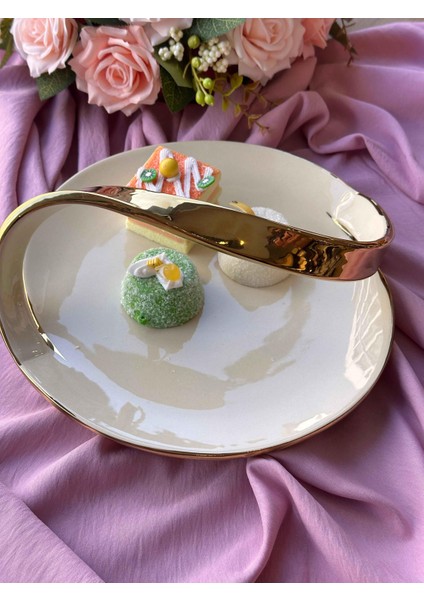 Dream Gold Yuvarlak Servis Tabağı