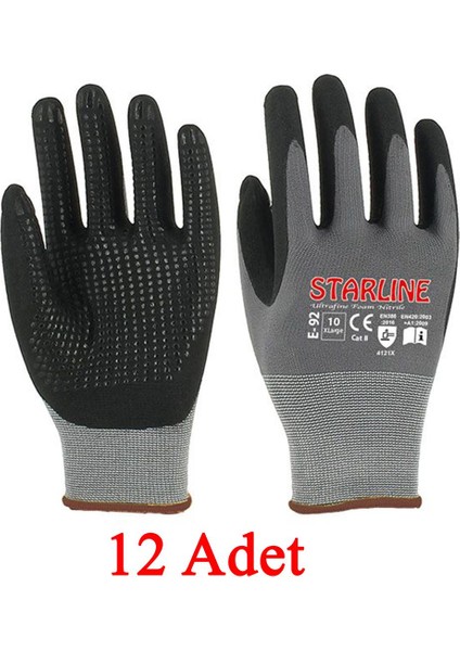 E-92 Puanlı Mikro Köpük Nitril Eldiven Montaj Eldiveni No.10/extralarge - 12 Adet
