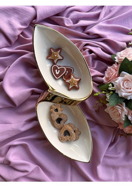 Dream Gold Oval Servis Tabağı 2 Bölmeli