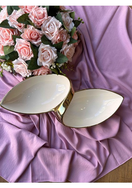 Dream Gold Oval Servis Tabağı 2 Bölmeli modelleri