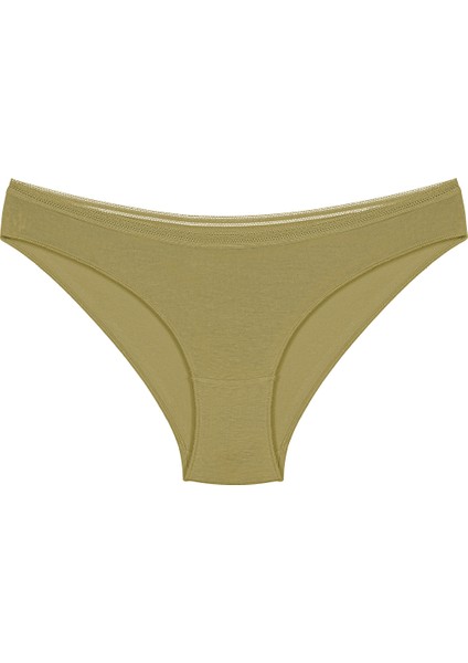 4 Adet Dantel Işlemeli Bikini Külot Mint, Bej, Beyaz, Somon