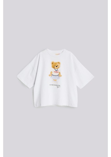 Kız Çocuk Beyaz Tshirt