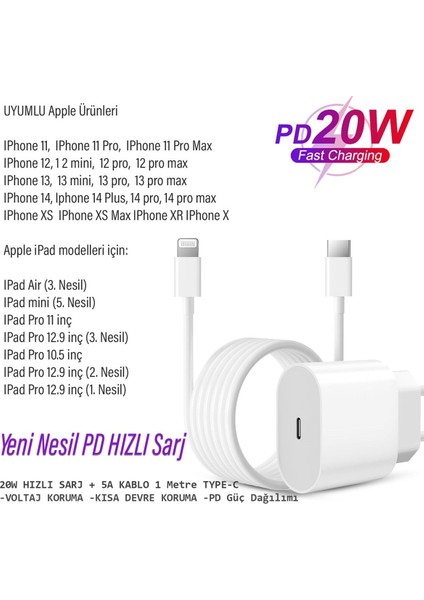 IPHONE11 11 Pro 11 Pro Max Uyumlu Şarj Aleti ve Kablosu 20W Hızlı Pd Type-C