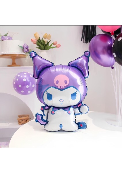 Kuromi 12 Yaş Balon Set Yıldız Balon Anime Sanrio Hello Kitty Kuromi Konsept Doğum Günü Balon Set modelleri