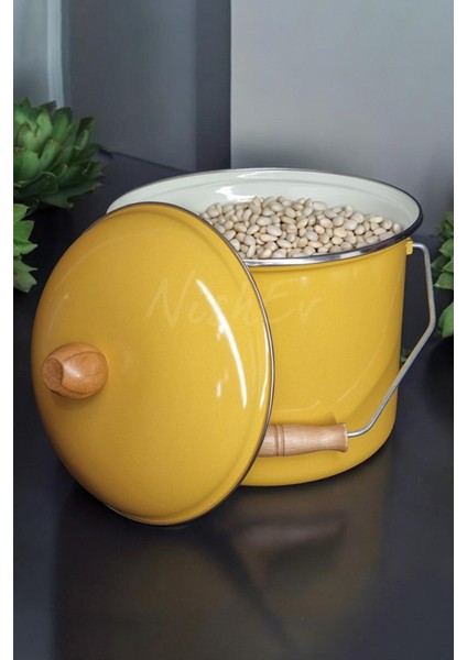 Italyan Emaye Yoğurt Tenceresi Emaye Bakraç 20CM 5lt – Sarı