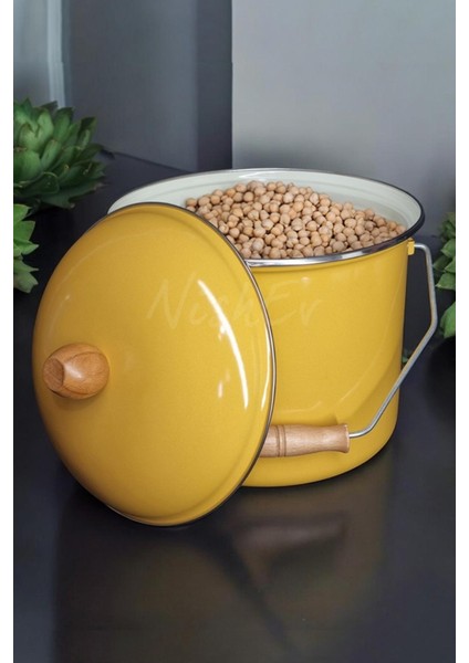 Italyan Emaye Yoğurt Tenceresi Emaye Bakraç 20CM 5lt – Sarı