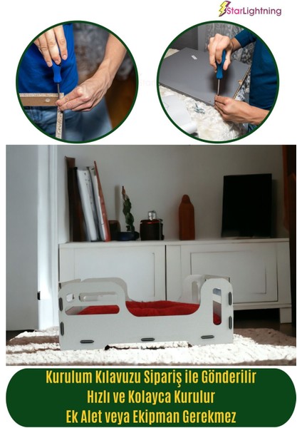 Ahşap Büyük Kedi Yatağı Premium Kalite Siyah Mermer Kedi Evi 50x35 cm Model 4 modelleri