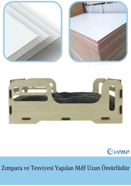 Büyük Kedi Yatağı Dekoratif Ahşap Dayanıklı Siyah Renk Model 4 fırsatları