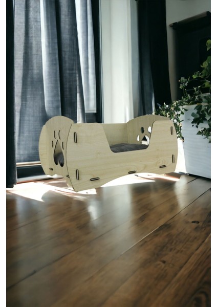Kedi Yatağı Ahşap Açık Meşe Renk Model 6