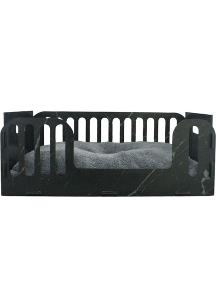 Büyük Kedi Yatağı Dekoratif Ahşap Dayanıklı Beyaz Renk Model 5