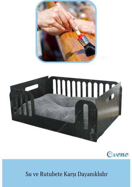 Büyük Kedi Yatağı Dekoratif Ahşap Dayanıklı Beyaz Renk Model 5 indirimleri