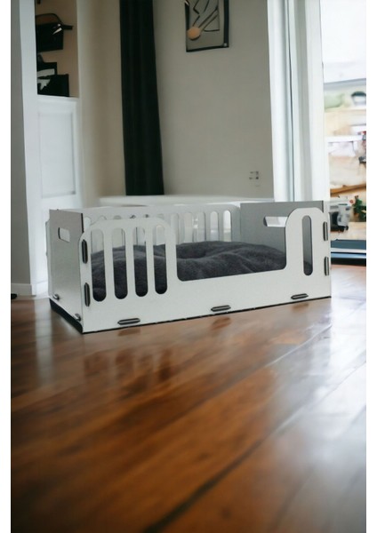 Kedi Yatağı Ahşap Beyaz Renk Model 5