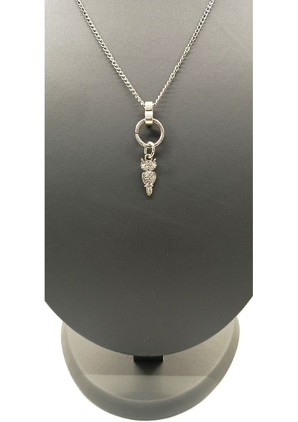 Unisex Gümüş Kaplamalı Zincir Kolye