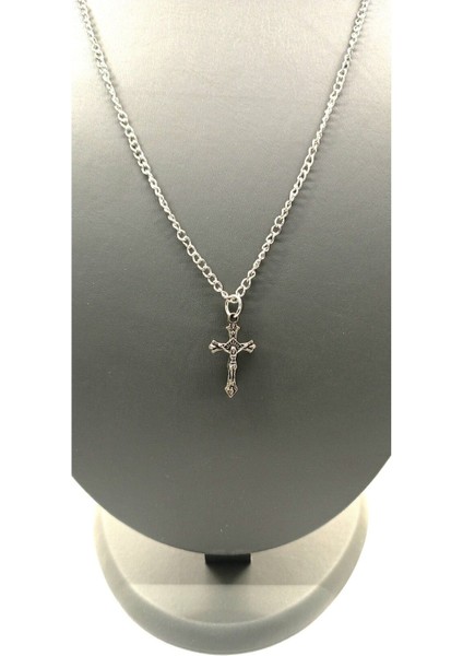 Unisex Gümüş Kaplamalı Zincir Kolye