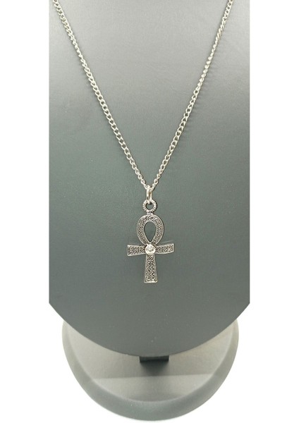 Unisex Gümüş Kaplamalı Zincir Kolye