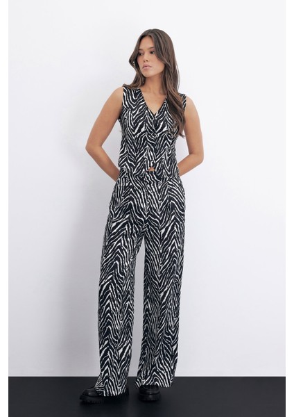 Zebra Desen Pantolon - Siyah modelleri