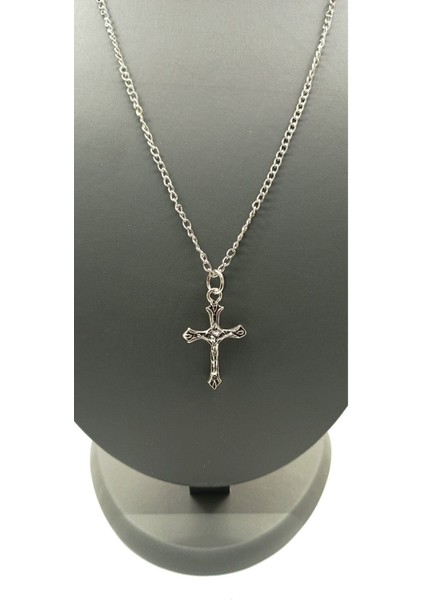 Unisex Gümüş Kaplamalı Zincir Kolye