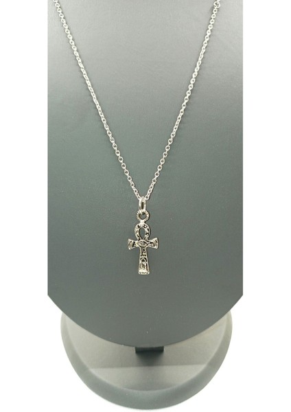 Unisex Gümüş Kaplamalı Zincir Kolye