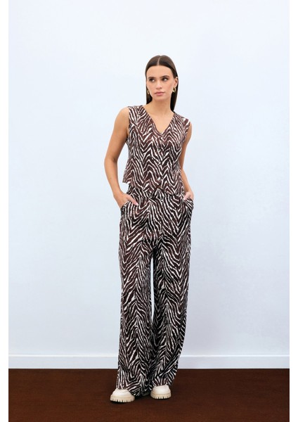 Zebra Desen Pantolon - Kahve fiyatları