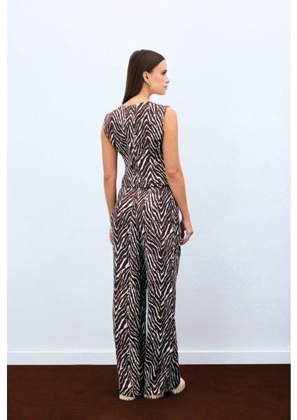 Zebra Desen Pantolon - Kahve fırsatları