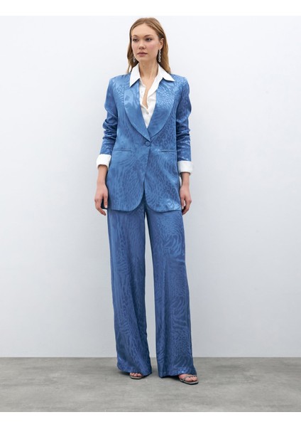 Desenli Saten Pantolon - Indigo fiyatları