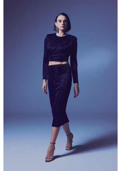 Parlak Kalem Etek - Lacivert