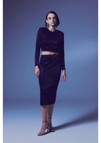 Parlak Kalem Etek - Lacivert modelleri