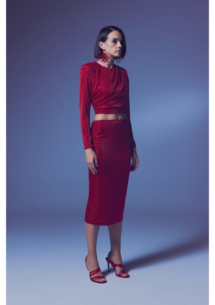 Parlak Kalem Etek - Kırmızı