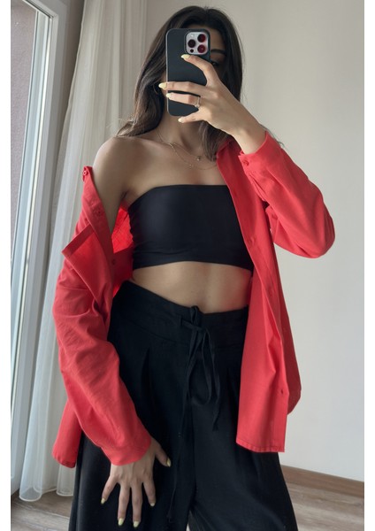 Kadın Straplez Seamless Crop Büstiyer/sıyah/l modelleri