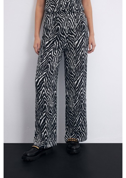 Zebra Desen Pantolon - Siyah indirimleri
