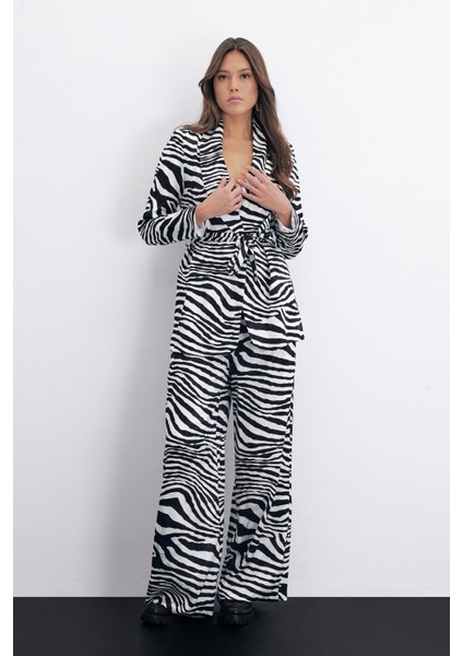 Salaş Zebra Desen Pantolon - Siyah fiyatları