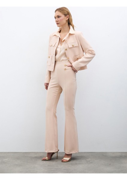 Ispanyol Paça Pantolon - Bej modelleri