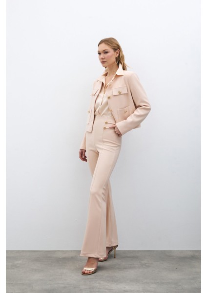 Ispanyol Paça Pantolon - Bej fırsatları