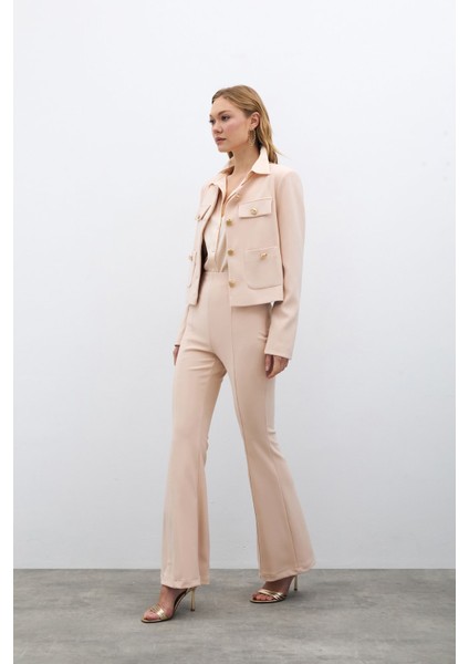 Ispanyol Paça Pantolon - Bej indirimleri