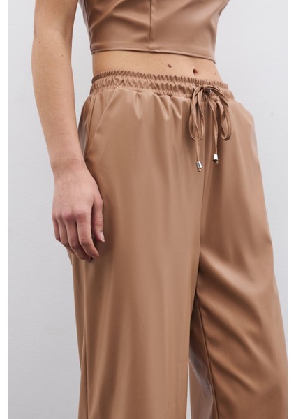Salaş Deri Pantolon - Bej fırsatları