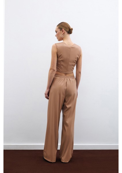 Salaş Deri Pantolon - Bej indirimleri