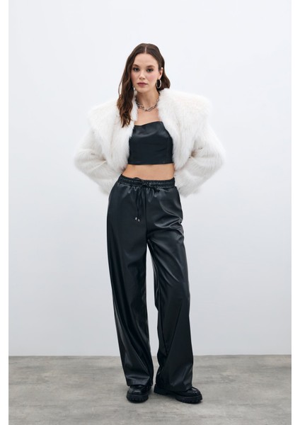 Salaş Deri Pantolon - Siyah