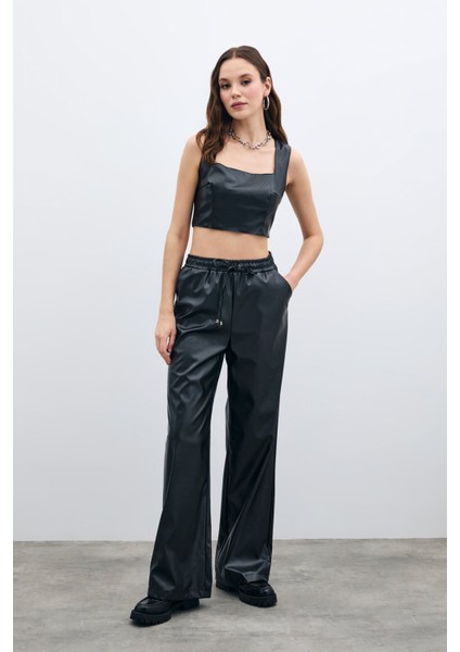 Salaş Deri Pantolon - Siyah modelleri